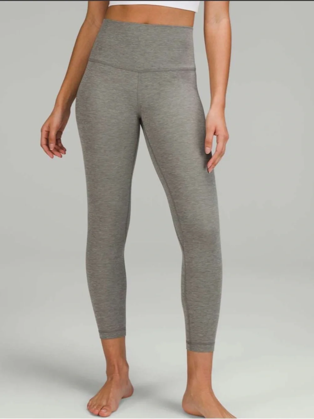 Lululemon align high rise pants 25” Heathered gray grey sage 4 leggings